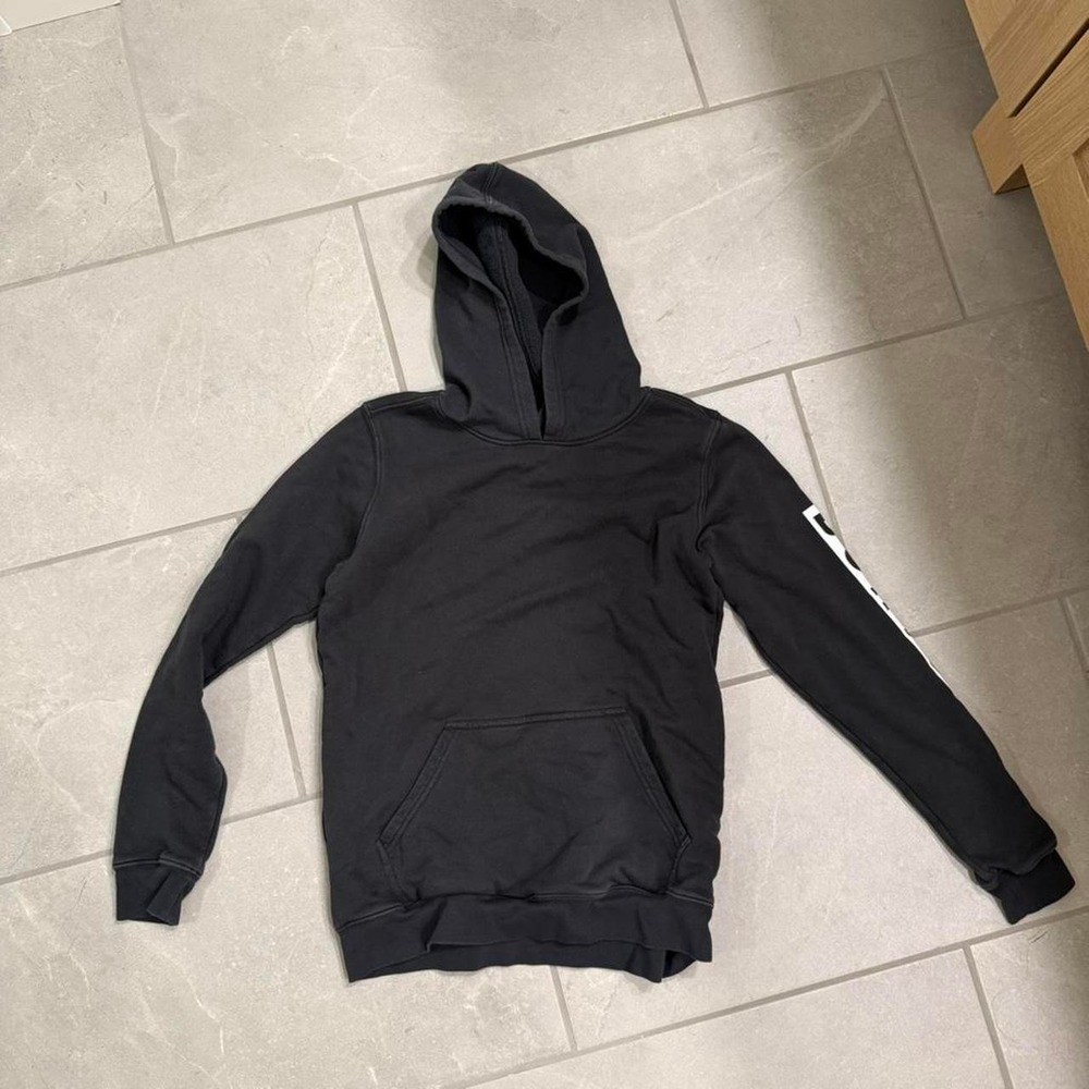 Burton Kids Elite Pullover Hoodie Black Logo Sleeve Sweatshirt Size L 12